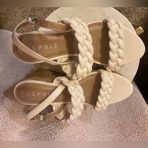 NEW Esprit Off-White Cork Wedges ( size 8.5 ) - Picture 9 of 14